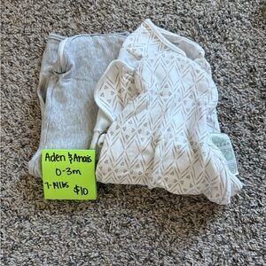 aden + anais White and Gray Baby Outfit